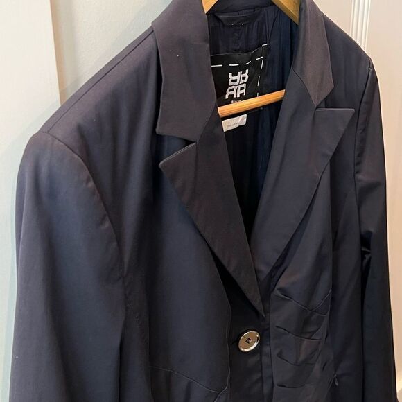 Riani Blazer Suit Jacket Navy Blue Basketweave Detail Wool Blend 12 - Picture 5 of 12